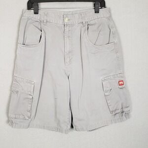 Men's Size 33 Cargo Shorts Light Gray Summer Vacation Utility Beach Boat Travel